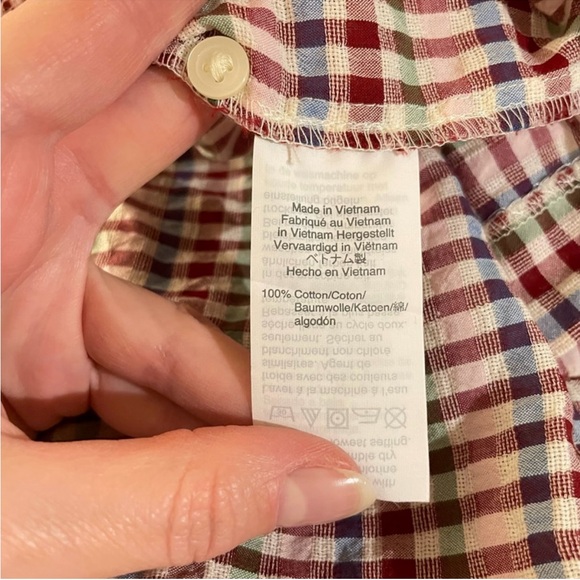 Madewell Scalloped Midi Dress in Rainbow Gingham - Picture 3 of 5